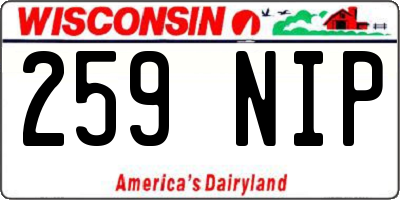 WI license plate 259NIP