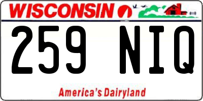 WI license plate 259NIQ