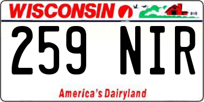WI license plate 259NIR