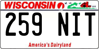 WI license plate 259NIT