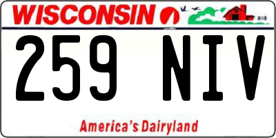 WI license plate 259NIV