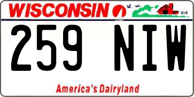 WI license plate 259NIW