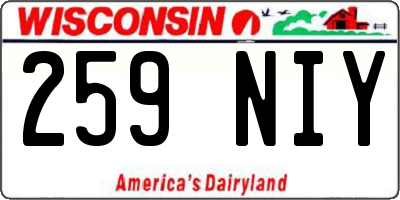 WI license plate 259NIY