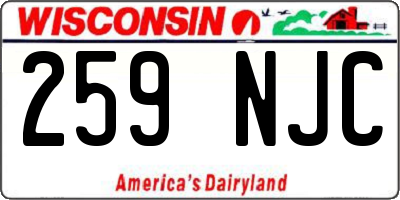WI license plate 259NJC