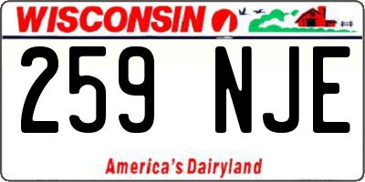 WI license plate 259NJE