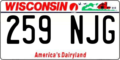 WI license plate 259NJG