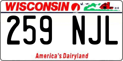 WI license plate 259NJL