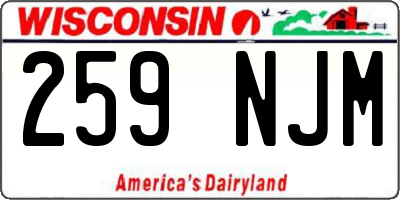 WI license plate 259NJM