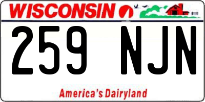 WI license plate 259NJN