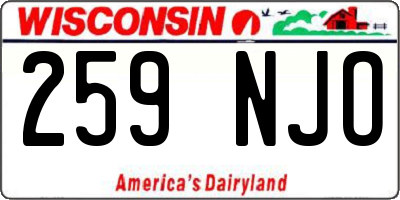 WI license plate 259NJO