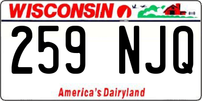 WI license plate 259NJQ