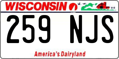 WI license plate 259NJS