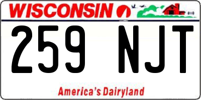 WI license plate 259NJT