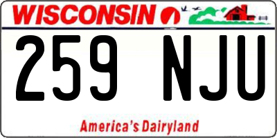WI license plate 259NJU