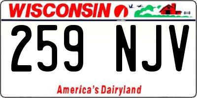 WI license plate 259NJV