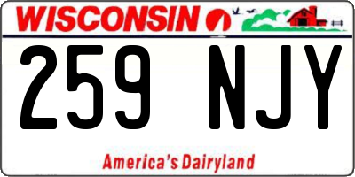 WI license plate 259NJY
