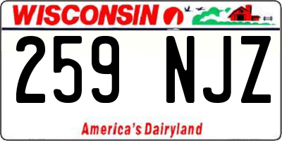 WI license plate 259NJZ