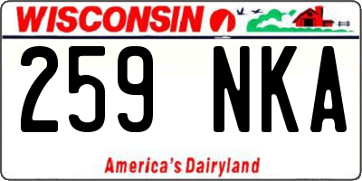 WI license plate 259NKA
