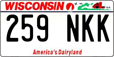WI license plate 259NKK