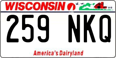 WI license plate 259NKQ