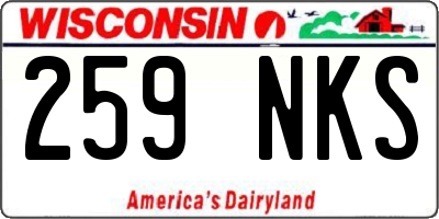 WI license plate 259NKS