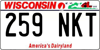WI license plate 259NKT
