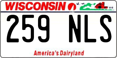WI license plate 259NLS