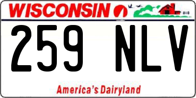 WI license plate 259NLV