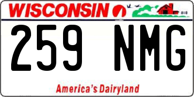 WI license plate 259NMG