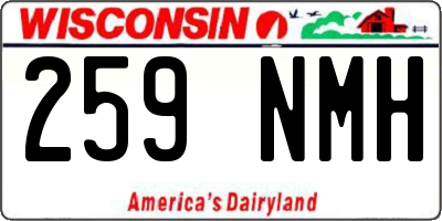 WI license plate 259NMH