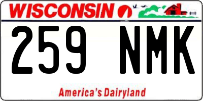 WI license plate 259NMK