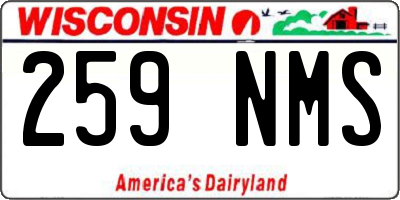 WI license plate 259NMS