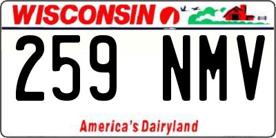 WI license plate 259NMV