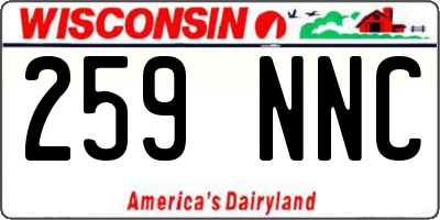 WI license plate 259NNC