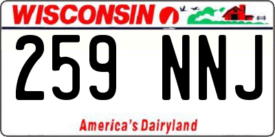 WI license plate 259NNJ