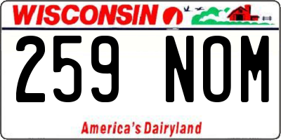 WI license plate 259NOM