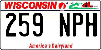 WI license plate 259NPH