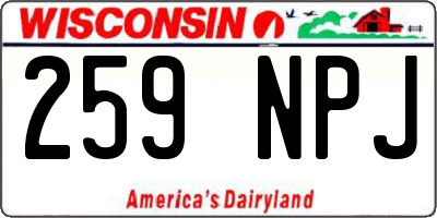 WI license plate 259NPJ
