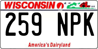 WI license plate 259NPK