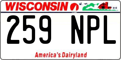 WI license plate 259NPL