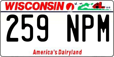 WI license plate 259NPM