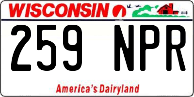 WI license plate 259NPR