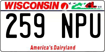 WI license plate 259NPU