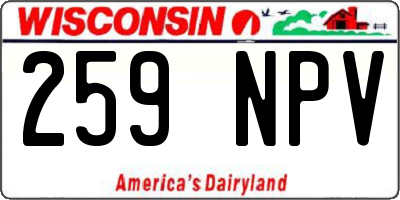 WI license plate 259NPV
