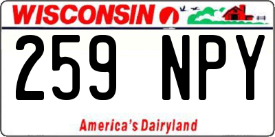 WI license plate 259NPY