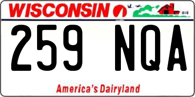 WI license plate 259NQA