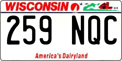 WI license plate 259NQC