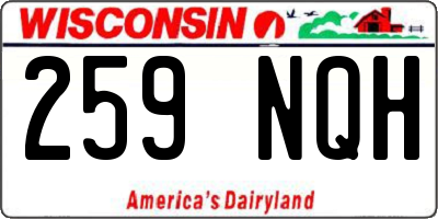 WI license plate 259NQH