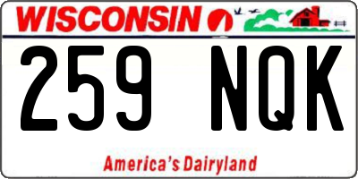 WI license plate 259NQK