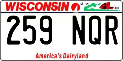 WI license plate 259NQR